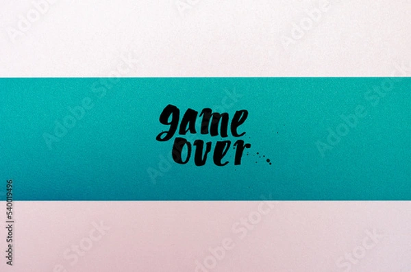 Obraz Powerpoint presentation template with handwriting calligraphy lettering. Presentation background page. Slide for presentation. Keynote layout..