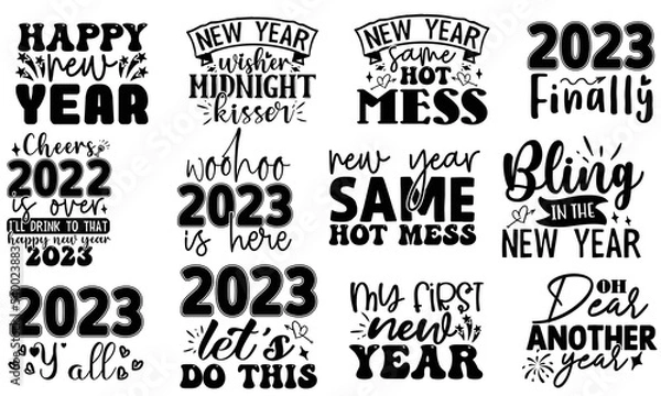 Fototapeta New Year SVG Design Template