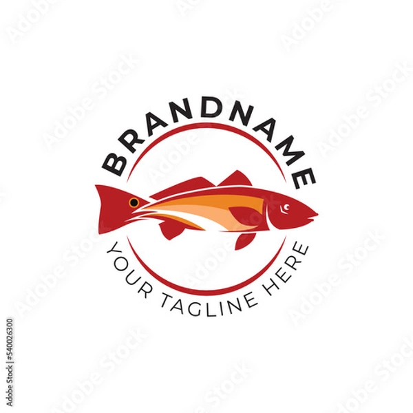 Obraz Red Fish company Logo vector