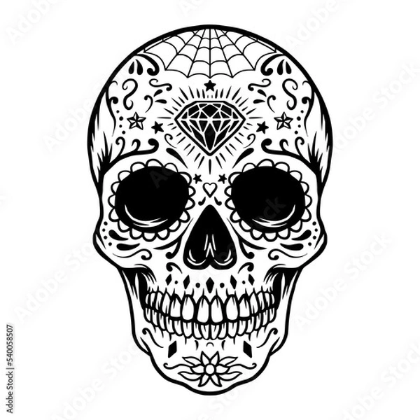 Obraz Sugar skull vector art 