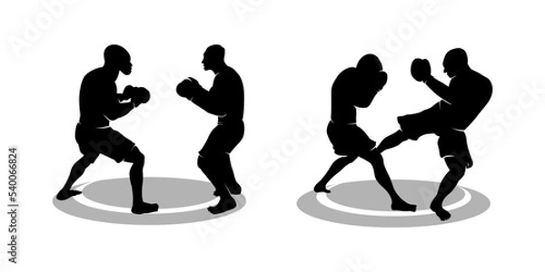 Fototapeta boxing player silhouette collection