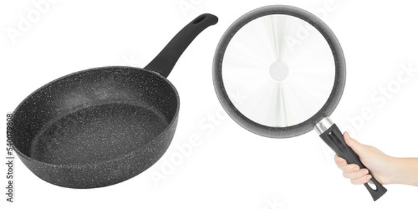 Fototapeta Frying pan for cooking. Isolated from the background