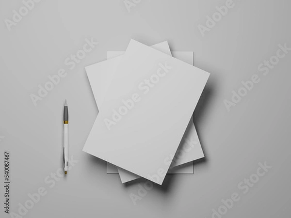 Fototapeta A4 Flyer mockup 3d rendering  