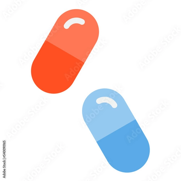 Fototapeta Pills flat style icon