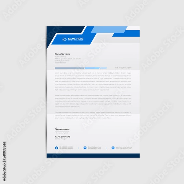 Obraz Professional creative letterhead template design
