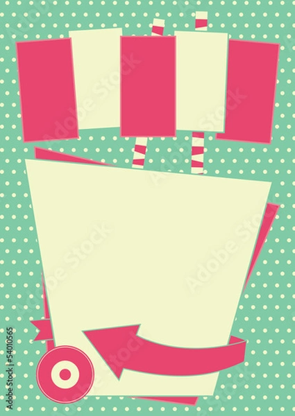 Obraz 1950s Diner Style Background and Frame