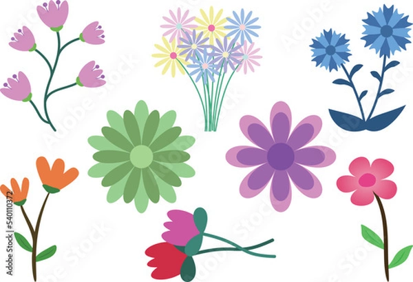 Fototapeta Collection of flower element Illustration, Floral Material decoration vector design. 