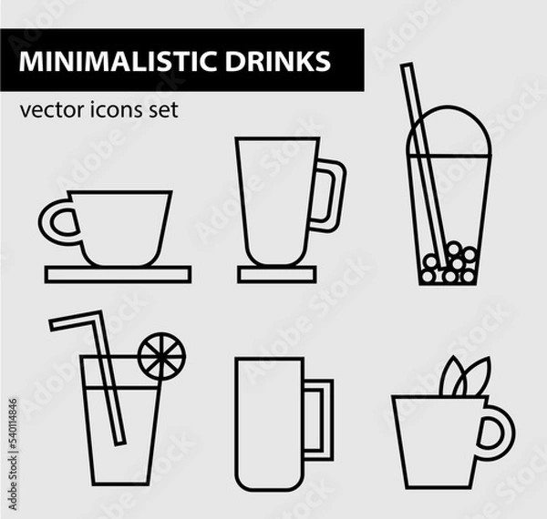 Obraz drinks icon set 