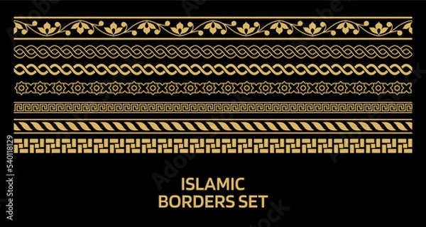 Obraz islamic border set gold patterns