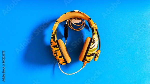 Fototapeta Mesa com headfone