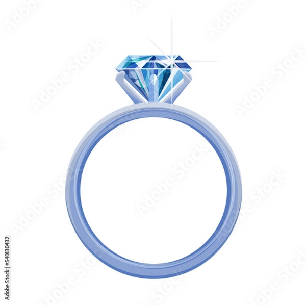 Fototapeta diamond ring on blue background