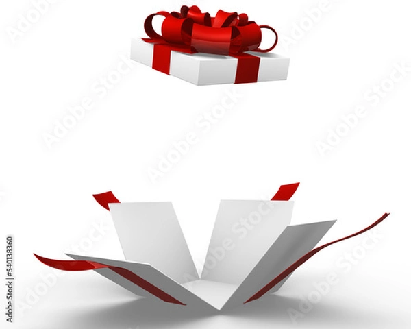 Obraz Gift box with red ribbon