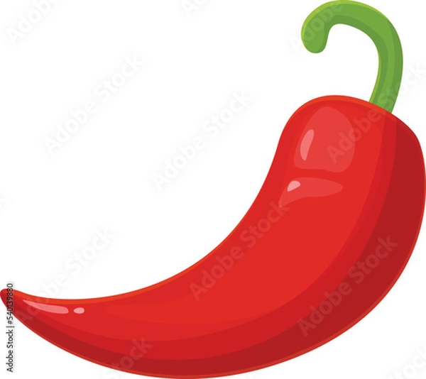 Fototapeta Red chilli icon cartoon vector. Hot spicy. Spice pepper