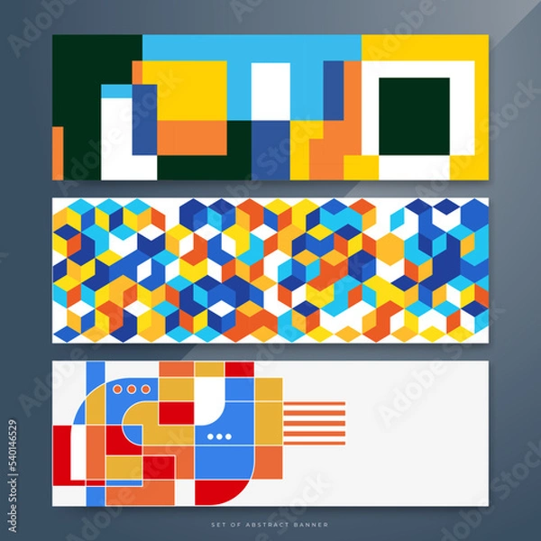 Fototapeta Flat colorful mosaic pattern design banner background