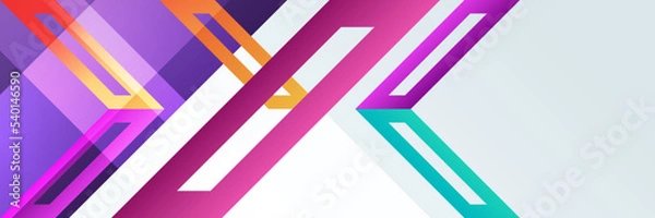 Obraz Flat colorful mosaic pattern design banner background