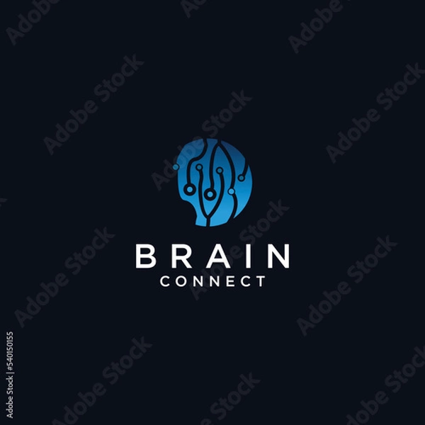 Fototapeta Freedom brain logo icon design template flat vector