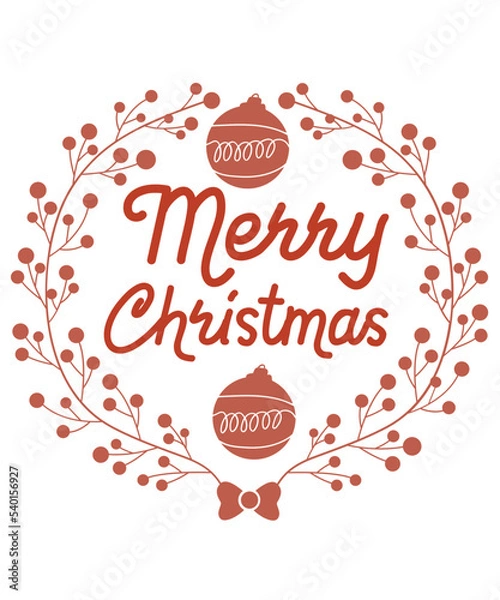 Fototapeta merry christmas lettering