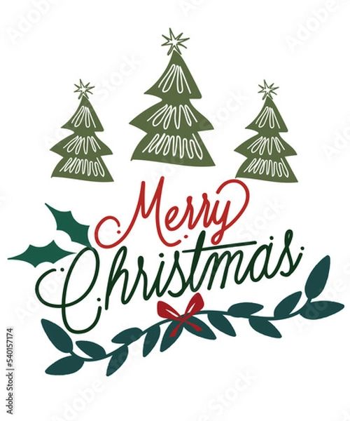 Fototapeta christmas tree with ribbon