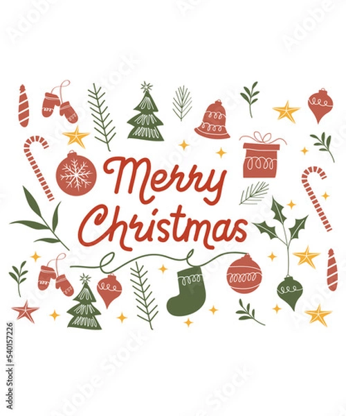 Fototapeta christmas icons set