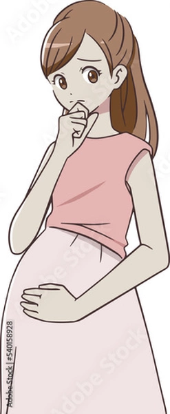 Obraz 困惑する妊婦