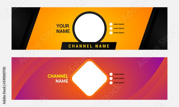 Obraz Youtube banner template Vectors & Illustrations for channels youtube.
