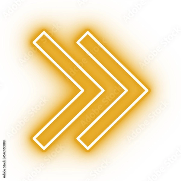 Fototapeta Neon yellow arrow icon, arrow icon on transparent background