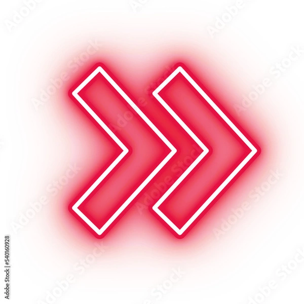 Fototapeta Neon red arrow icon, arrow icon on transparent background