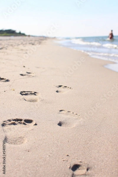 Obraz stopy na piasku