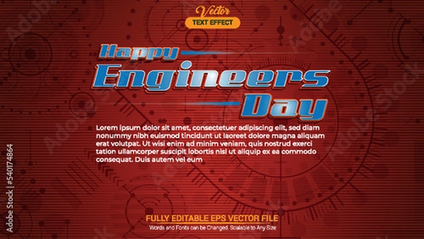 Obraz engineering background with text effect technical draw. super red background engineering concept | Technical drawing background .Mechanical Engineering drawing.