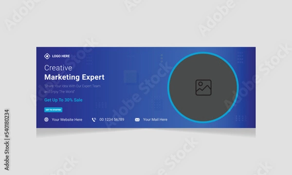 Obraz New Creative Face book banner and cover design templates