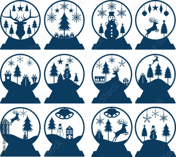 Obraz Christmas Snow Globe Paper Cut