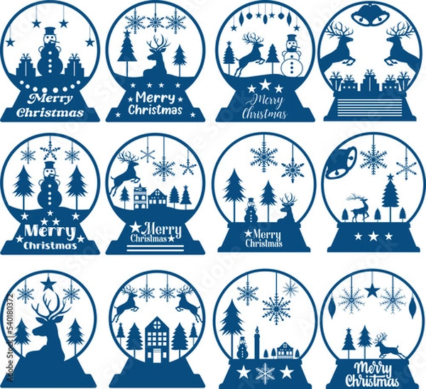 Obraz Christmas Snow Globe Paper Cut