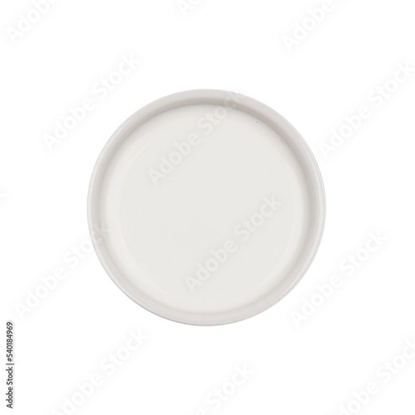 Fototapeta Milk. Isolated. Cake ingredients collection. In a bowl. Top view. Transparent background.