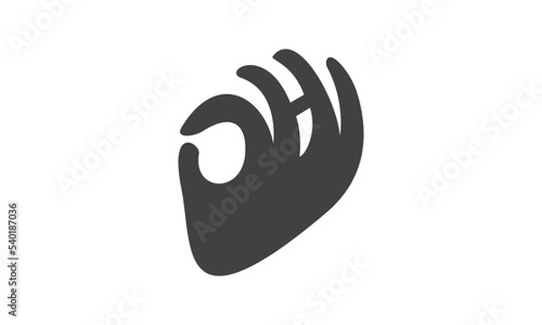 Fototapeta HI hand vector logo design