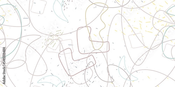 Fototapeta Chaotic Simple Seamless Pattern Textile One Line