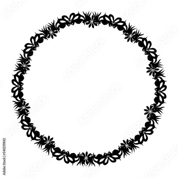 Fototapeta Floral oval frames. Botanical wreath design. Vector isolated illustrations.