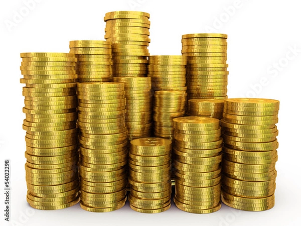 Obraz Stacks of gold coins