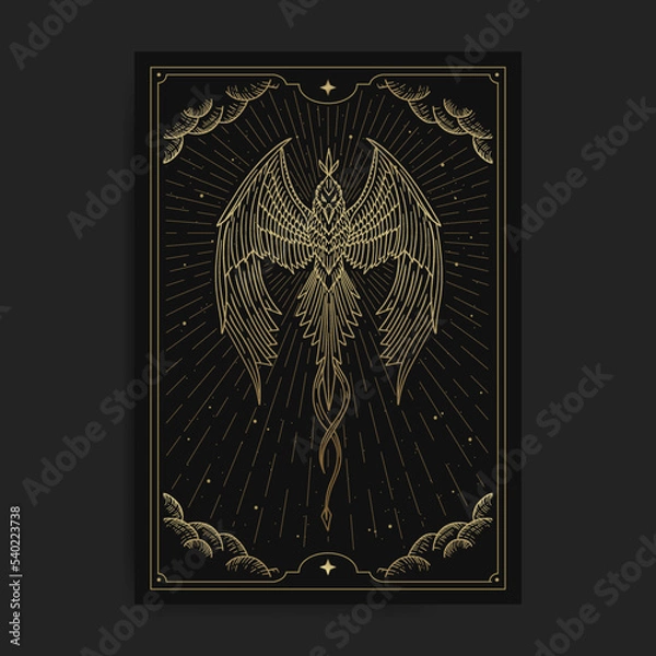 Obraz The valiant phoenix flies with its golden feathers
