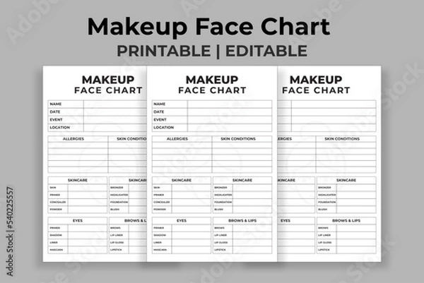 Obraz Makeup Face Chart 