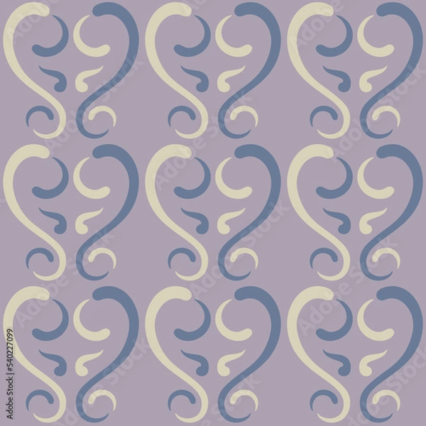 Fototapeta Seamless tile pattern in traditional style. Simple abstract spiral shapes. Flat vector graphics.