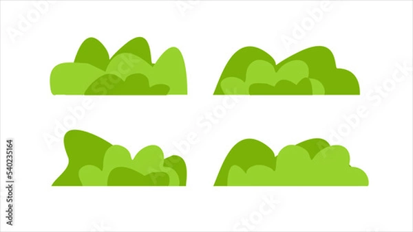 Fototapeta Architecture sketch icon garden side view vector, Drawing plant for landscape design. Green Vector illustration. Set of tree sketches isolated on white for design architect park and garden