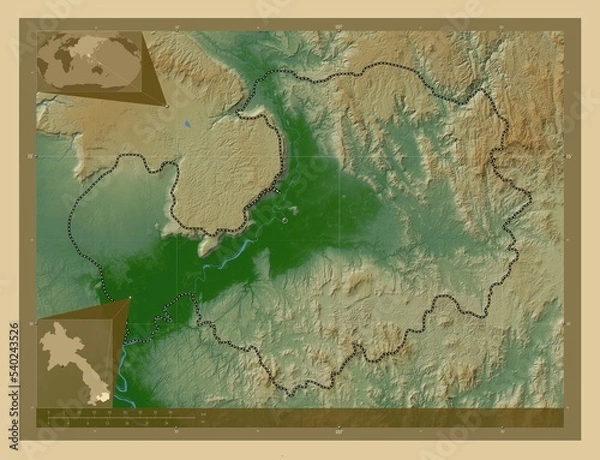 Fototapeta Attapu, Laos. Physical. Major cities