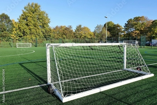 Fototapeta Floodlit all-weather artificial 5-a-side football pitch