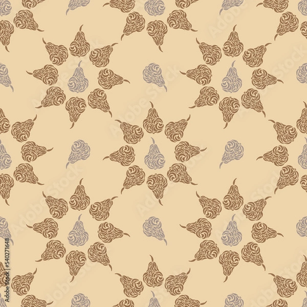 Obraz Vector seamless pattern with decorative pears. Sophisticated hand drawn design.