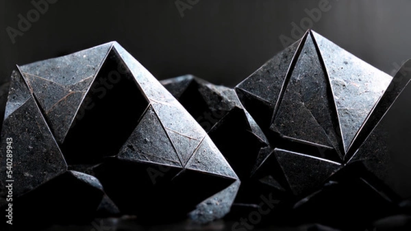 Obraz Black stone texture close up view. Abstract granite