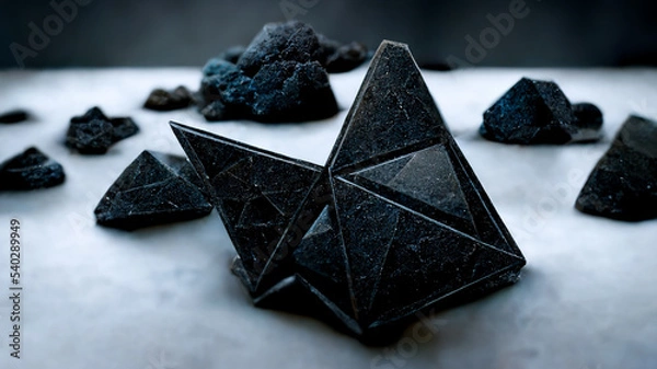 Obraz Black stone texture close up view. Abstract granite