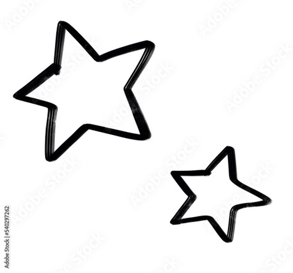 Fototapeta black line star doodle freehand sketch drawing shape form abstrct element of night sky shining art