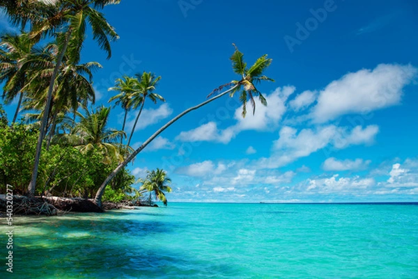 Obraz Exotic paradise Maldive resort lagoon bay view