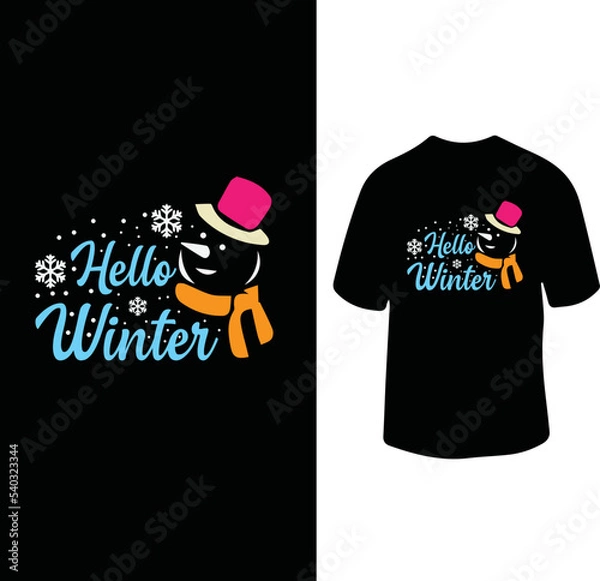 Obraz hello winter t shirt design