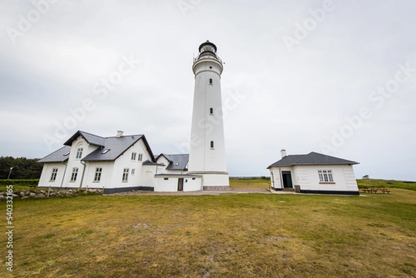 Fototapeta The historical lighthouse a the coast of Skagerrak in Hirtshals, Denmark